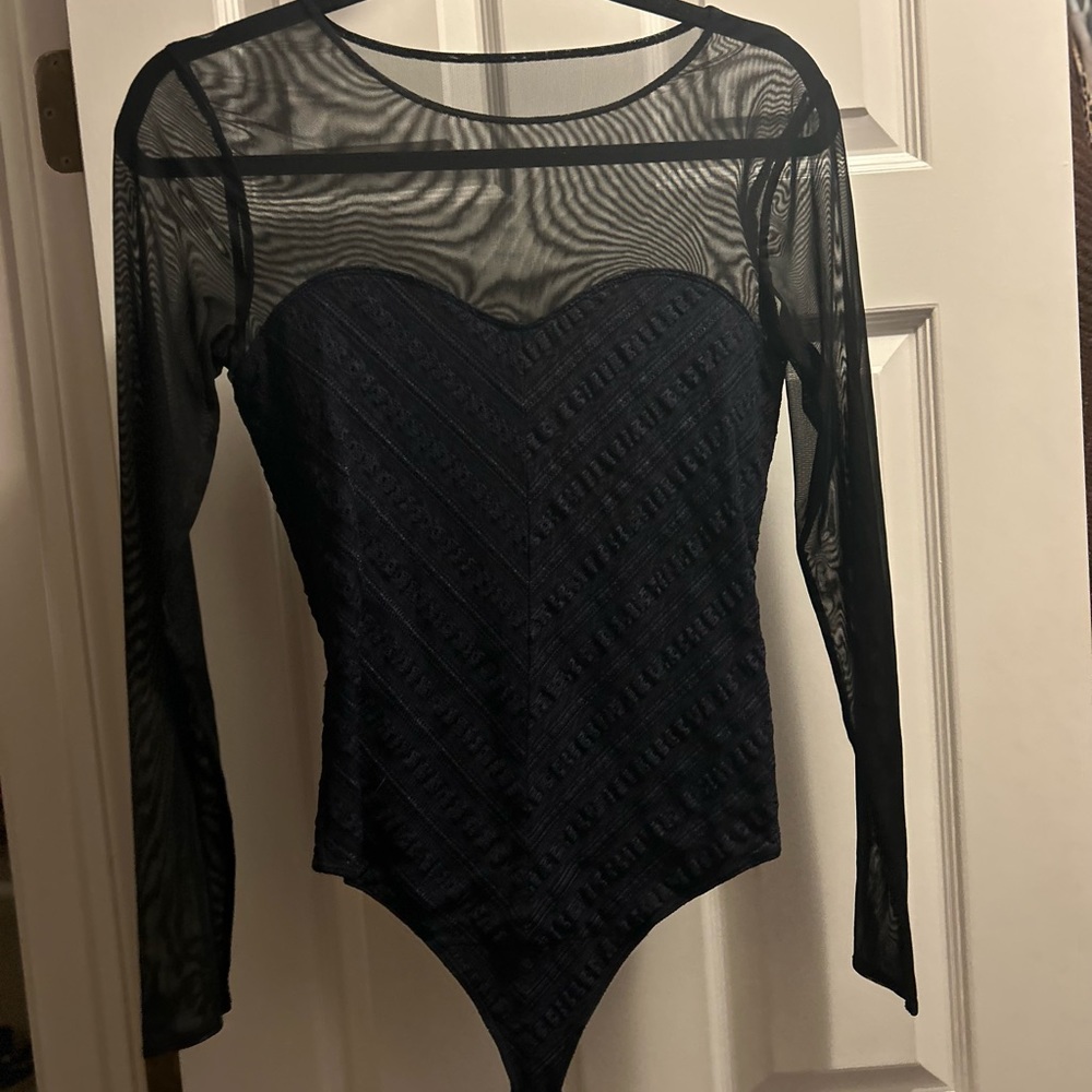 Abercrombie and Fitch Black lace and mesh bodysuit